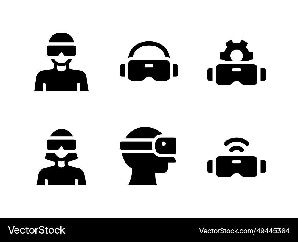 Simple set of virtual reality related line icons Vector Image