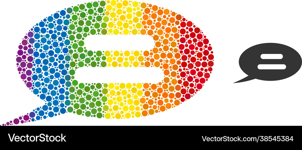 Spectrum text message collage icon circles vector image