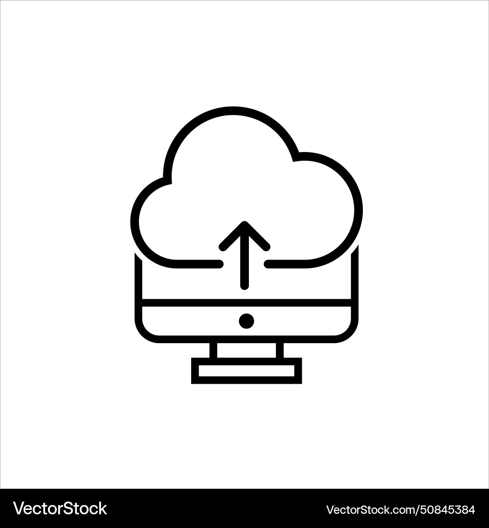 Upload icon cloud uploading symbol arrow up vector image