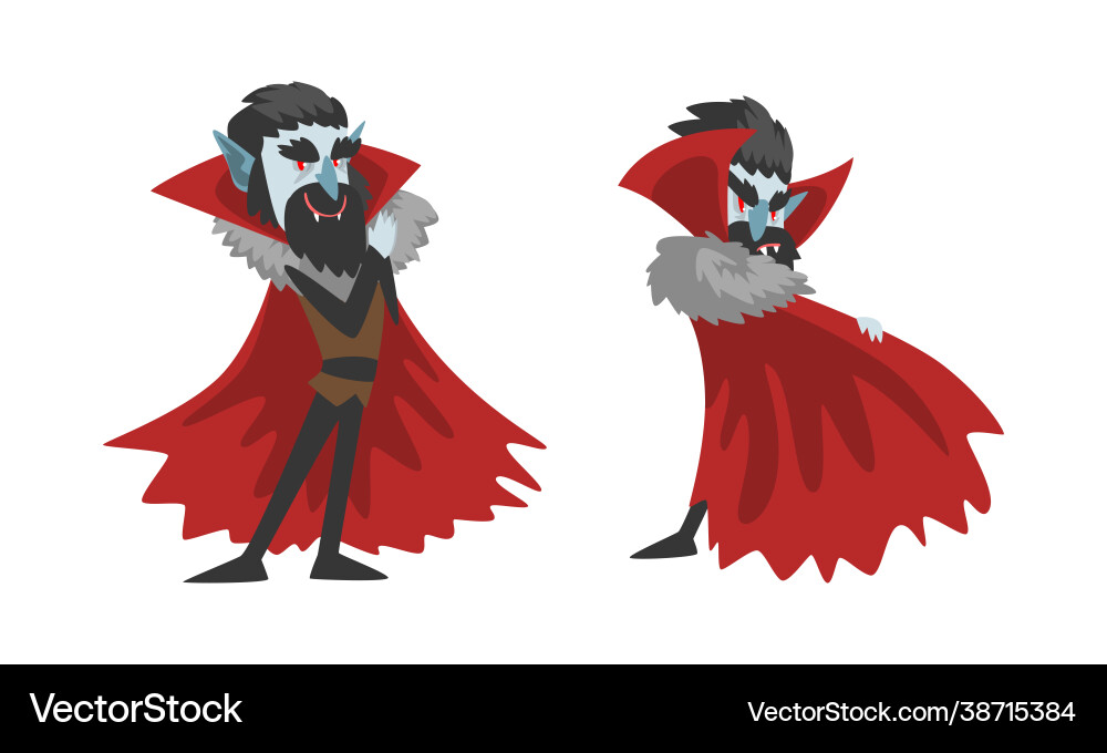 Vampire in actions set count dracula character Vampire in actions set count dracula character Vector Image
