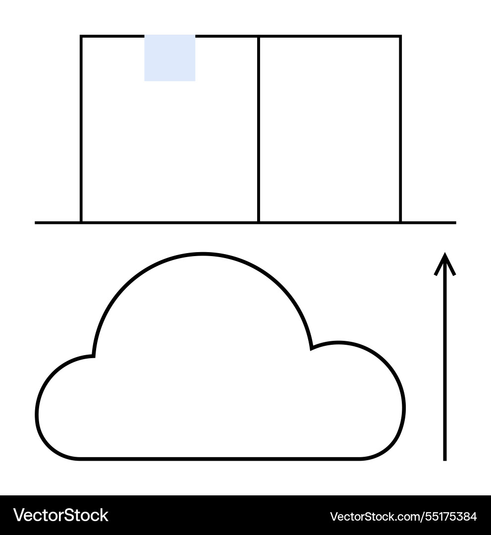 Visual representation of cloud computing and data Vector Image