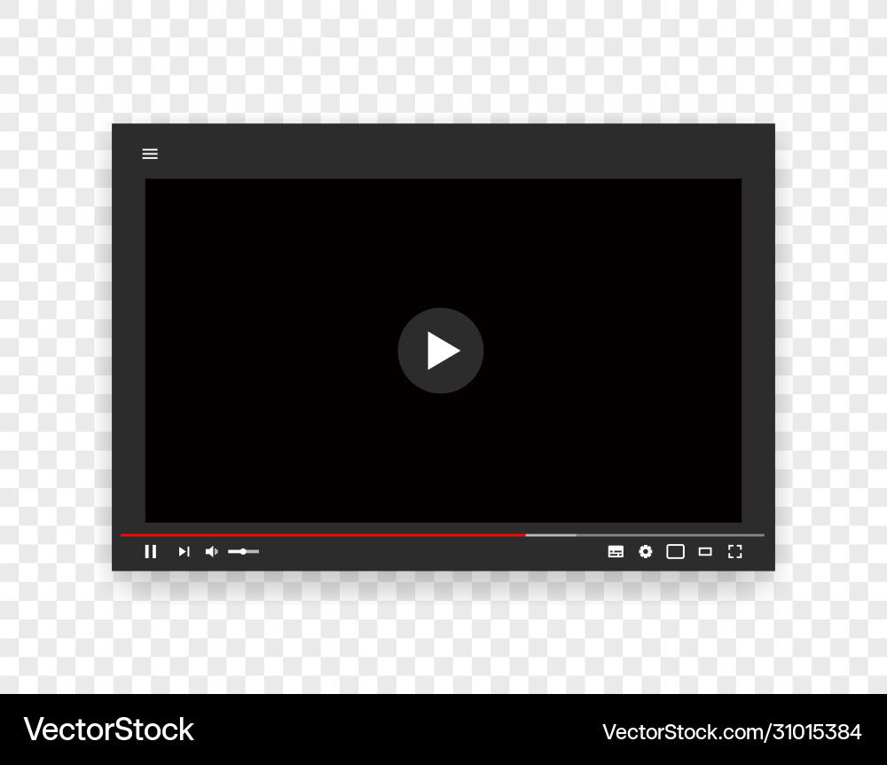 Vorlage web video player internet stream Vektorbild