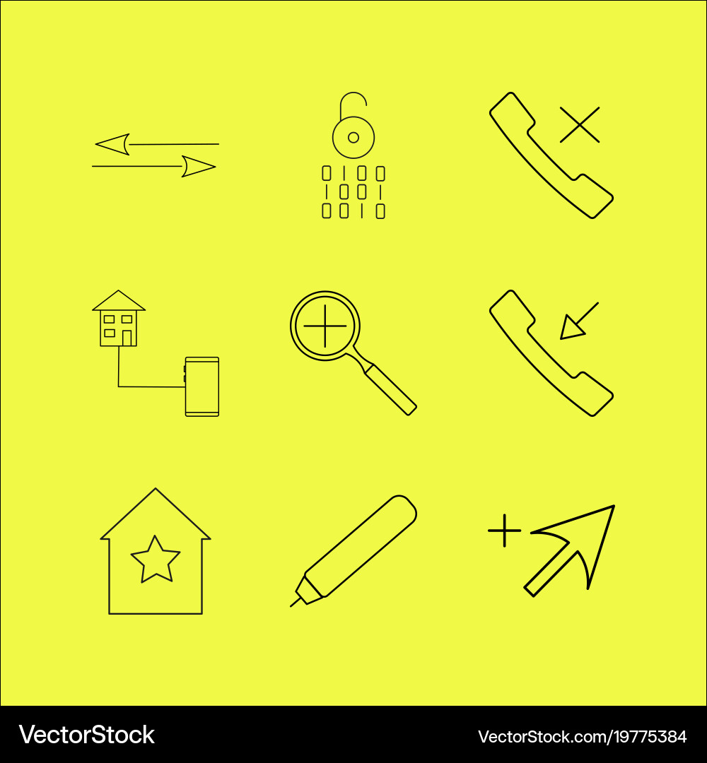 Web linear icon set simple outline icons Vector Image