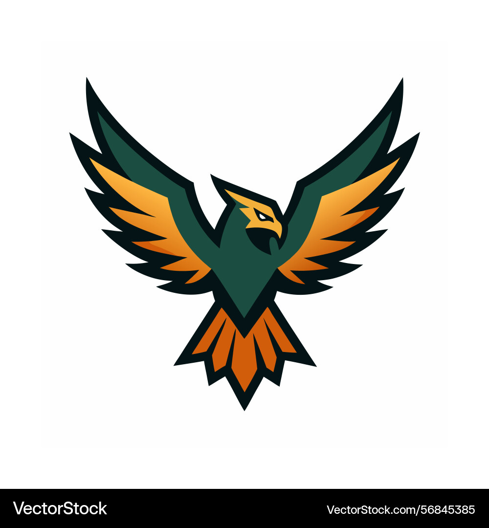 A soaring eagle in flight displaying power Vector Image