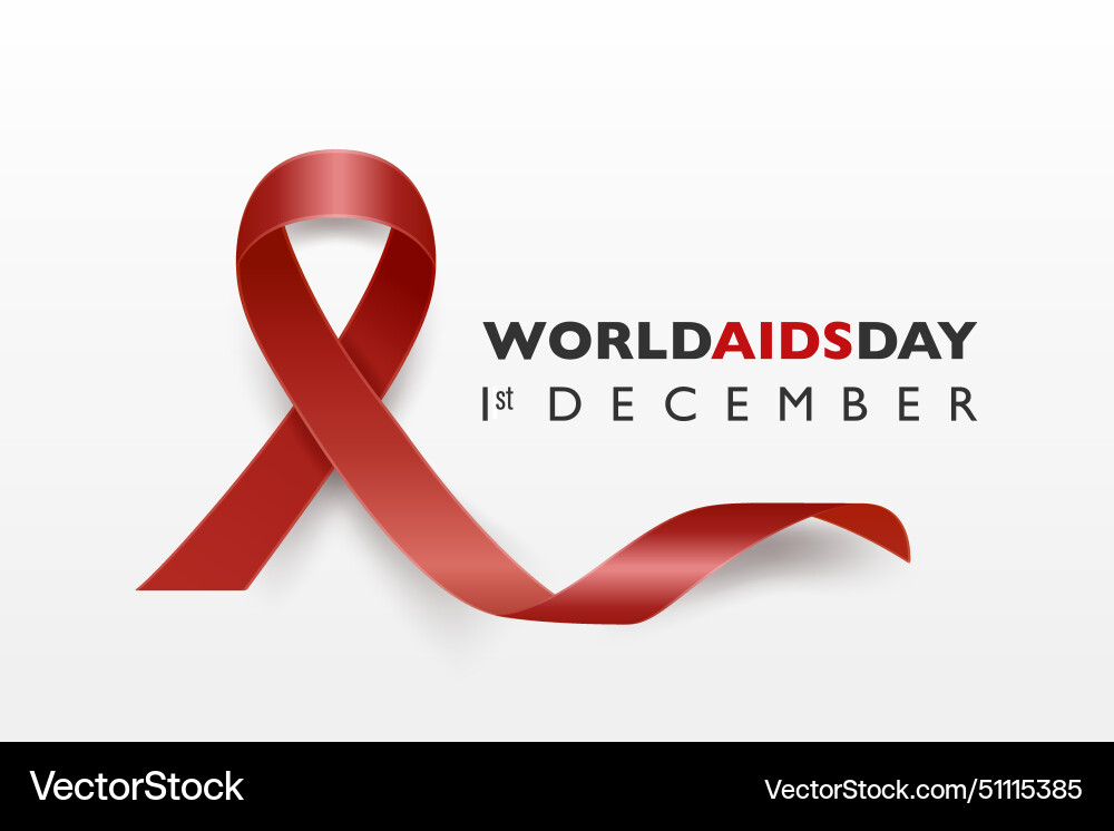 Aids day concept with awareness red silk Aids day concept with awareness red silk vector image