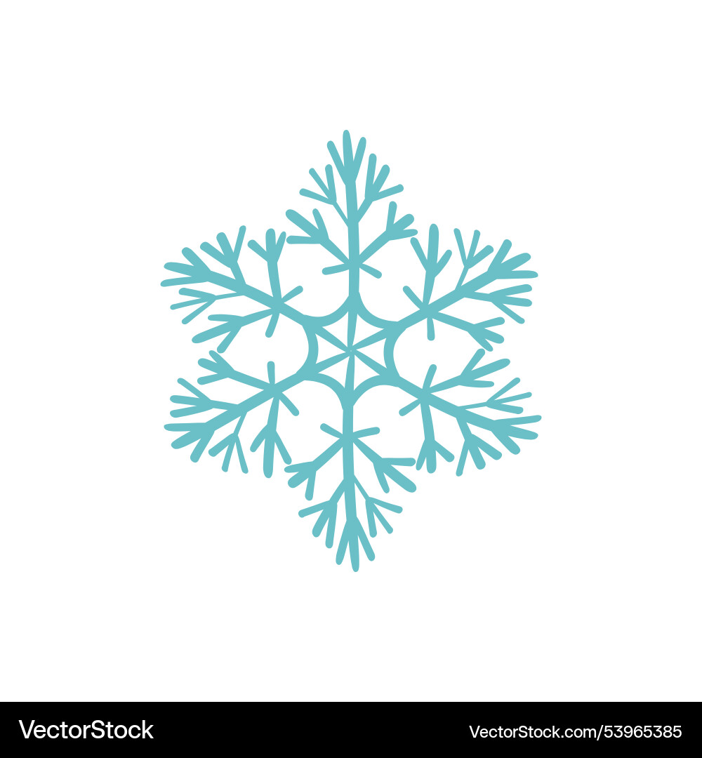 Blue template snowflake with shadow isolated Vector Image