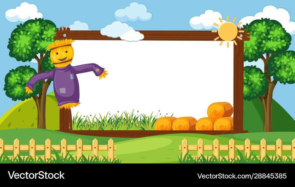 Border template with farm scene in background Vector Image