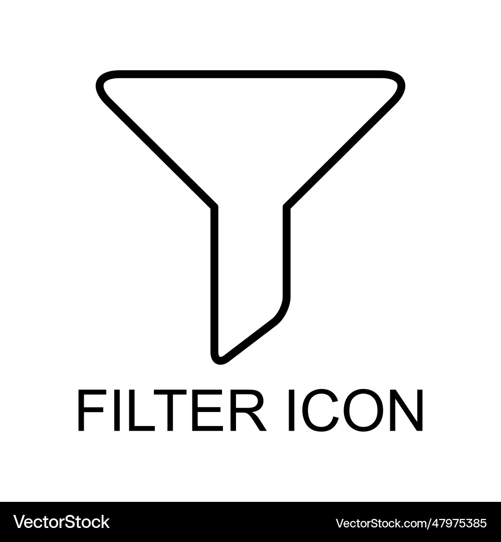 Filter button web shape icon flat filtering Vector Image