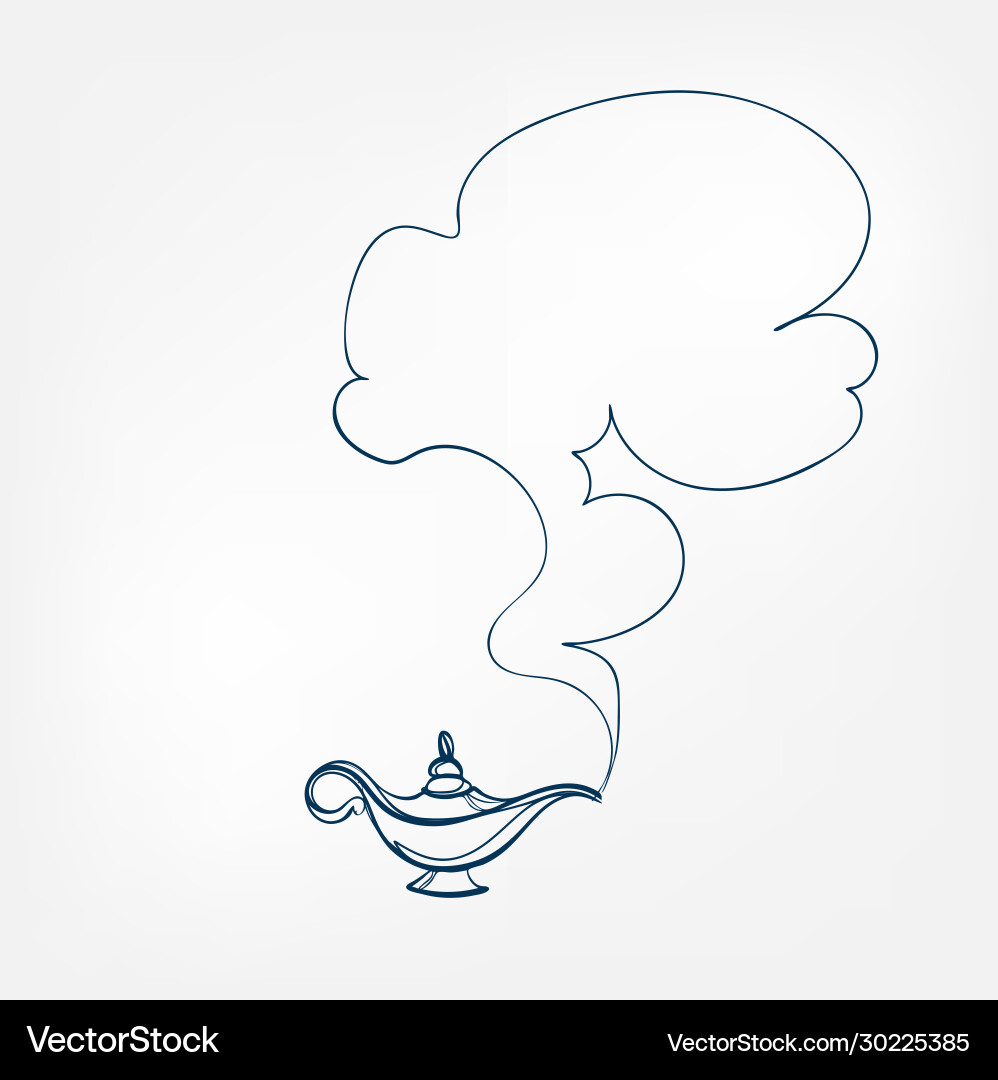 Gin lamp one line design element isolated Vector Image