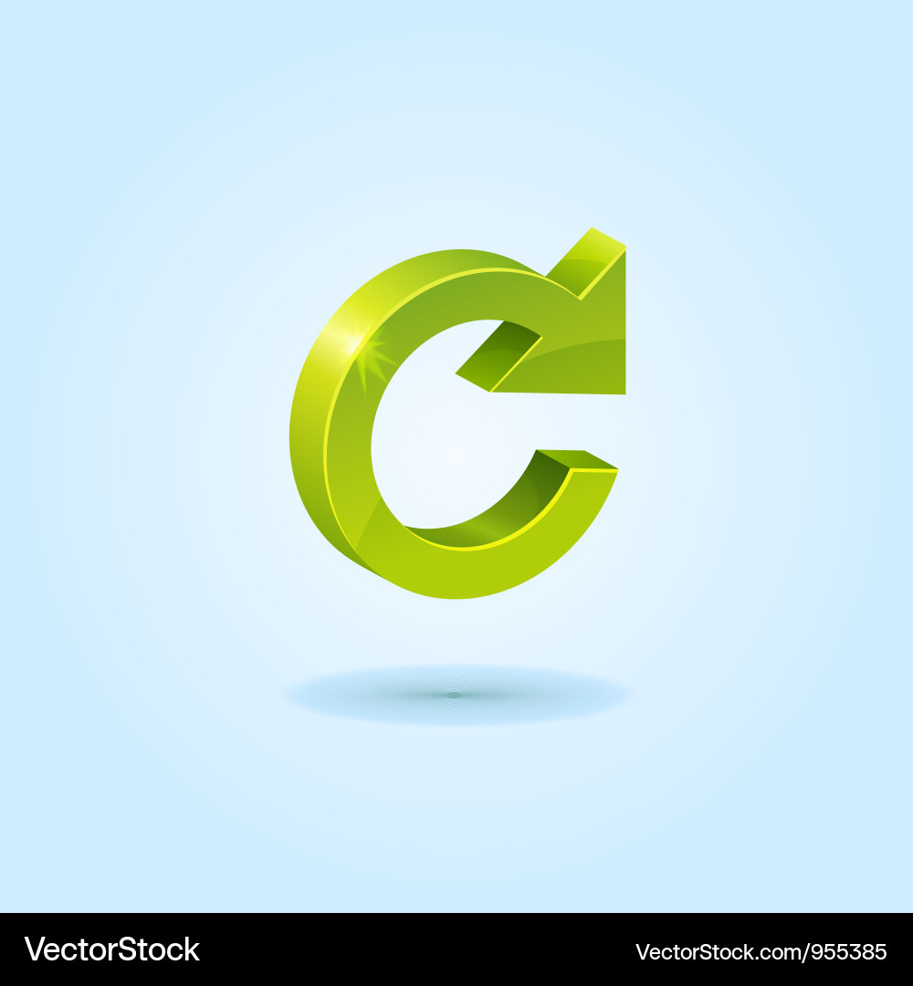 Green Refresh Icon - Circular Arrow Vector Image