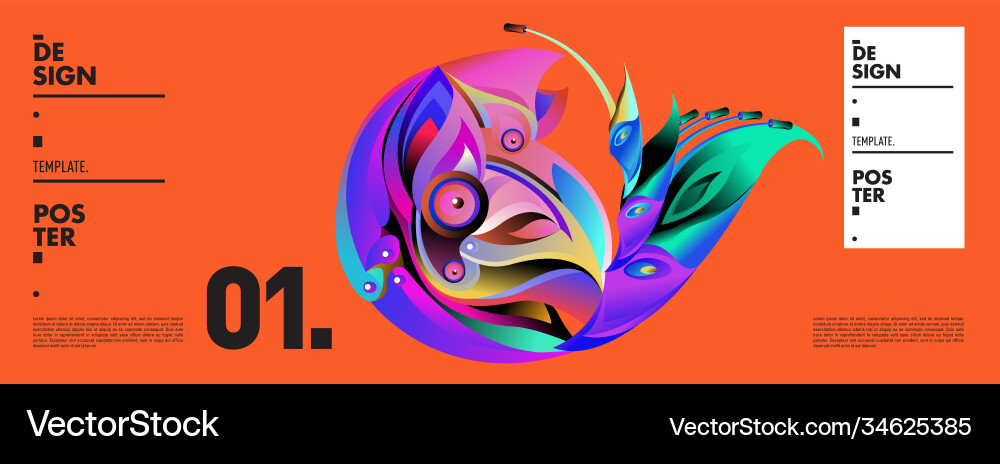 Landing page background template with colorful Vector Image