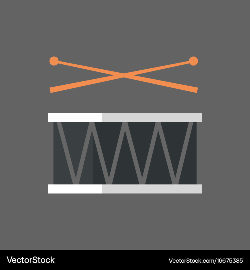 Music Drum Icon - Sticks and Handles Vector Image
