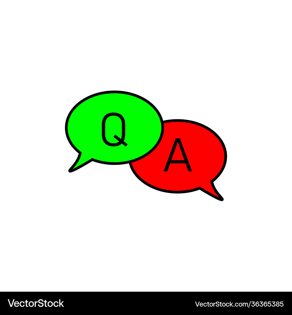 Questions and answers speech bubble icon faq chat Questions and answers speech bubble icon faq chat Vector Image