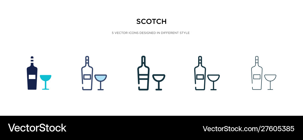 Scotch icon in different style two colored Vector Image