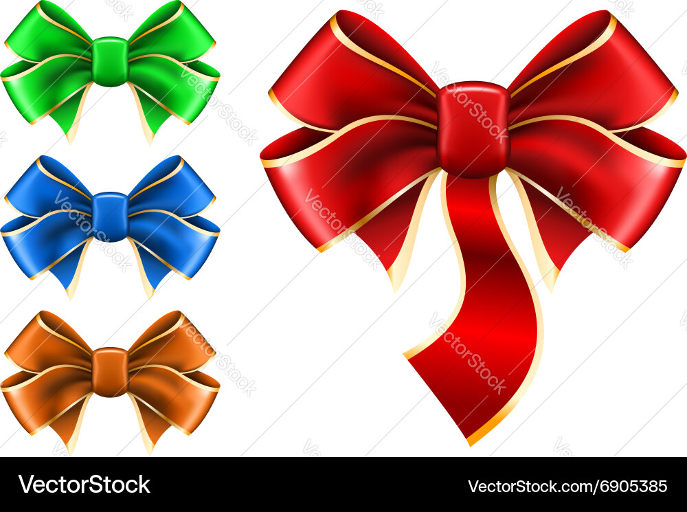 Set bow in different color Vector Image