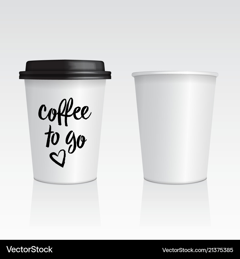 Set of realistic blank mock up paper cups Vector Image