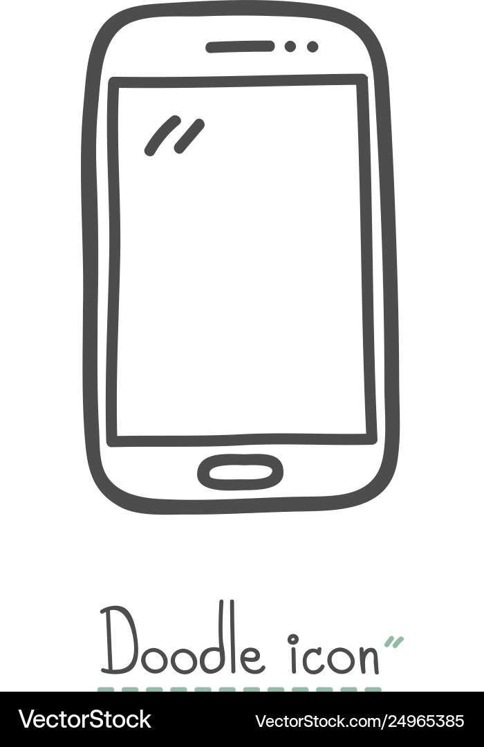 Smart phone doodle icon Smart phone doodle icon vector image