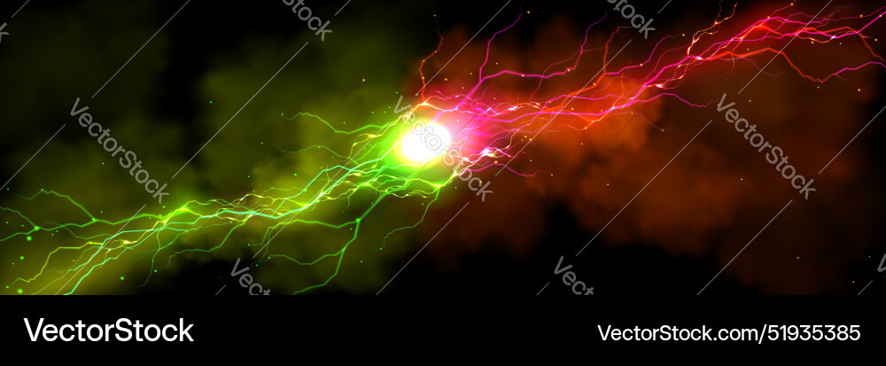Thunder bolt collision effect for vs design Thunder bolt collision effect for vs design Vector Image