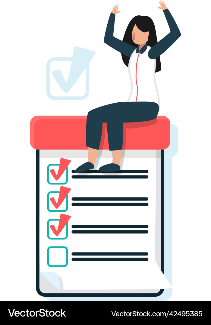 Time management list composition Time management list composition vector image