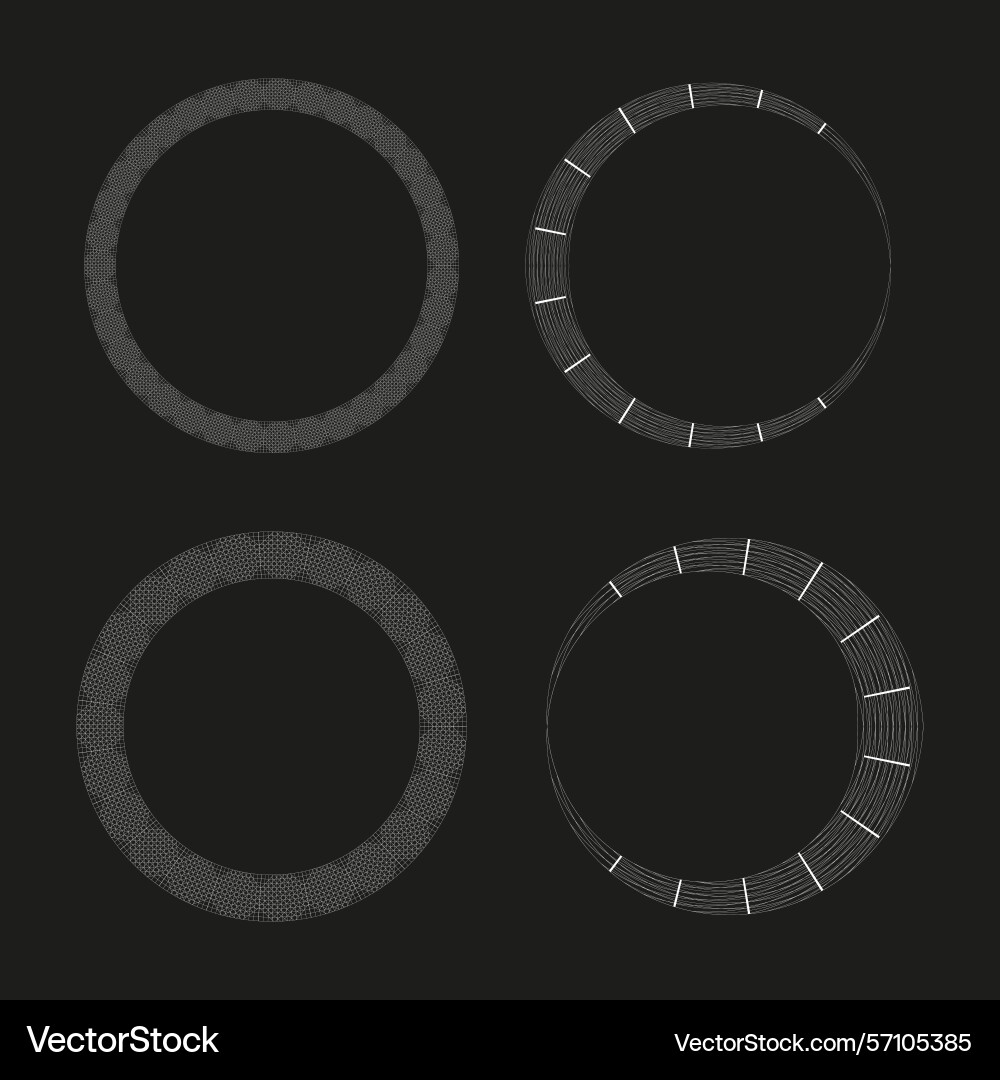 Zigzag ring pattern black circular shape abstract Zigzag ring pattern black circular shape abstract vector image