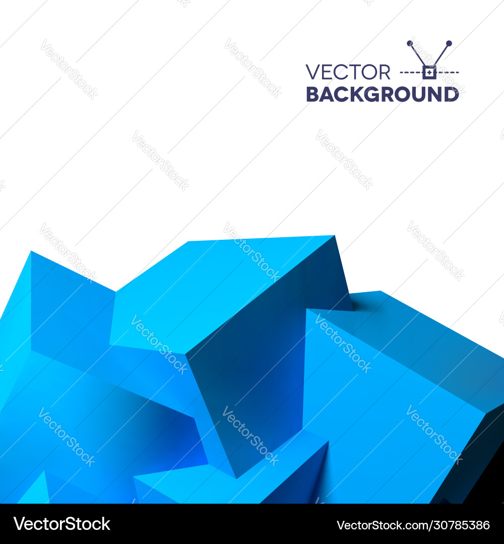 Abstract background with overlapping blue cubes Vector Image