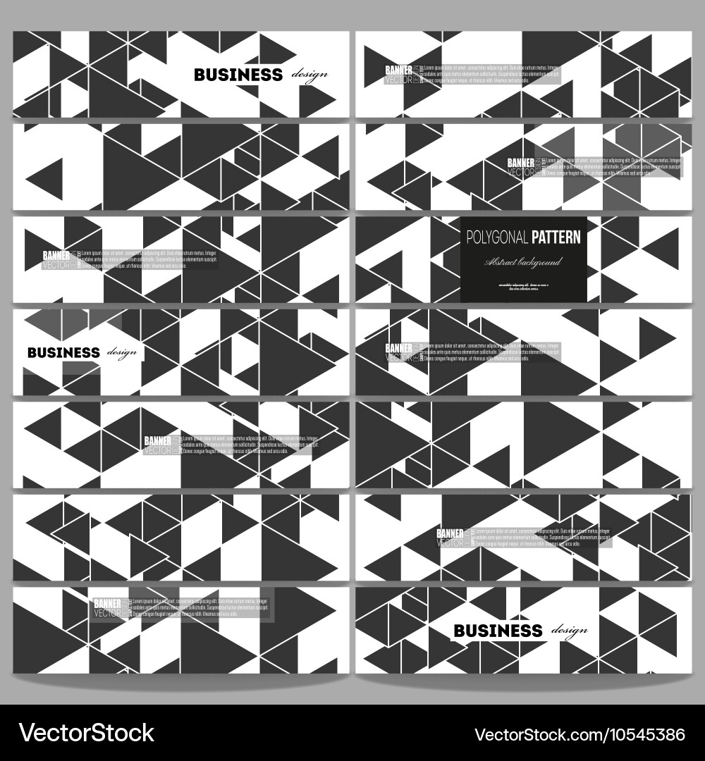 Banners set triangular pattern abstract vector image