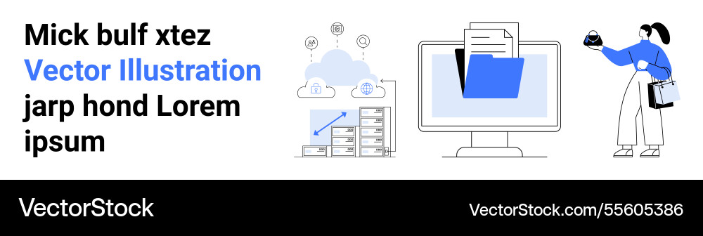 File sharing and cloud storage concept with folder File sharing and cloud storage concept with folder vector image
