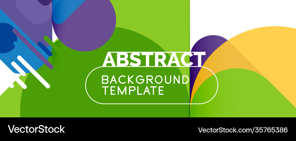 Flat geometric round shapes and dynamic lines Vector Image