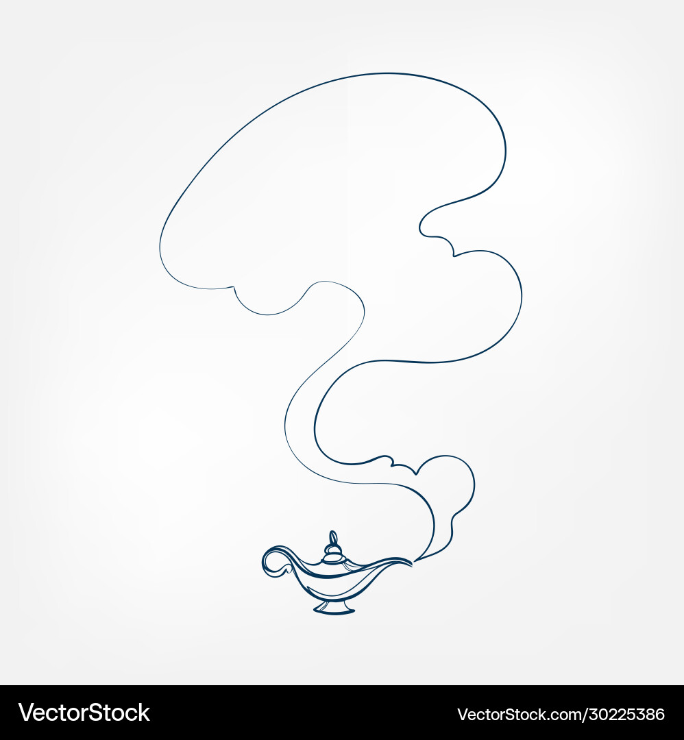 Gin lamp one line design element isolated Gin lamp one line design element isolated Vector Image