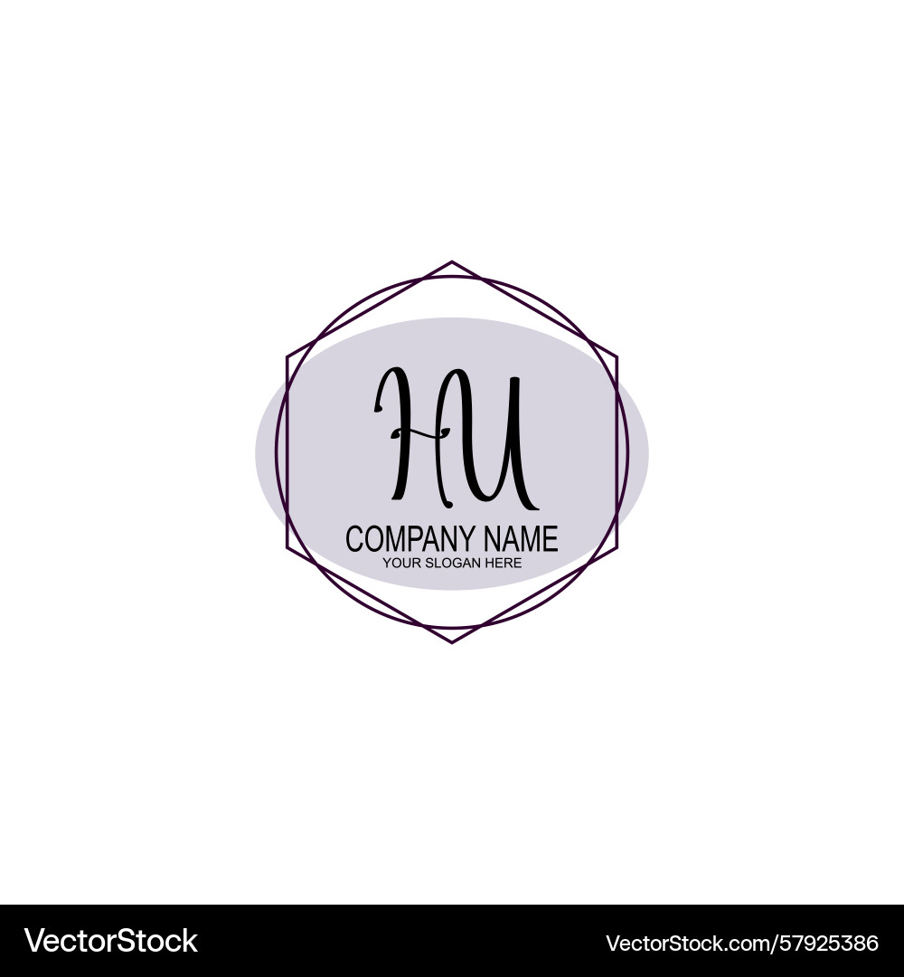 Handwriting logo concepts with initial hu Vector Image