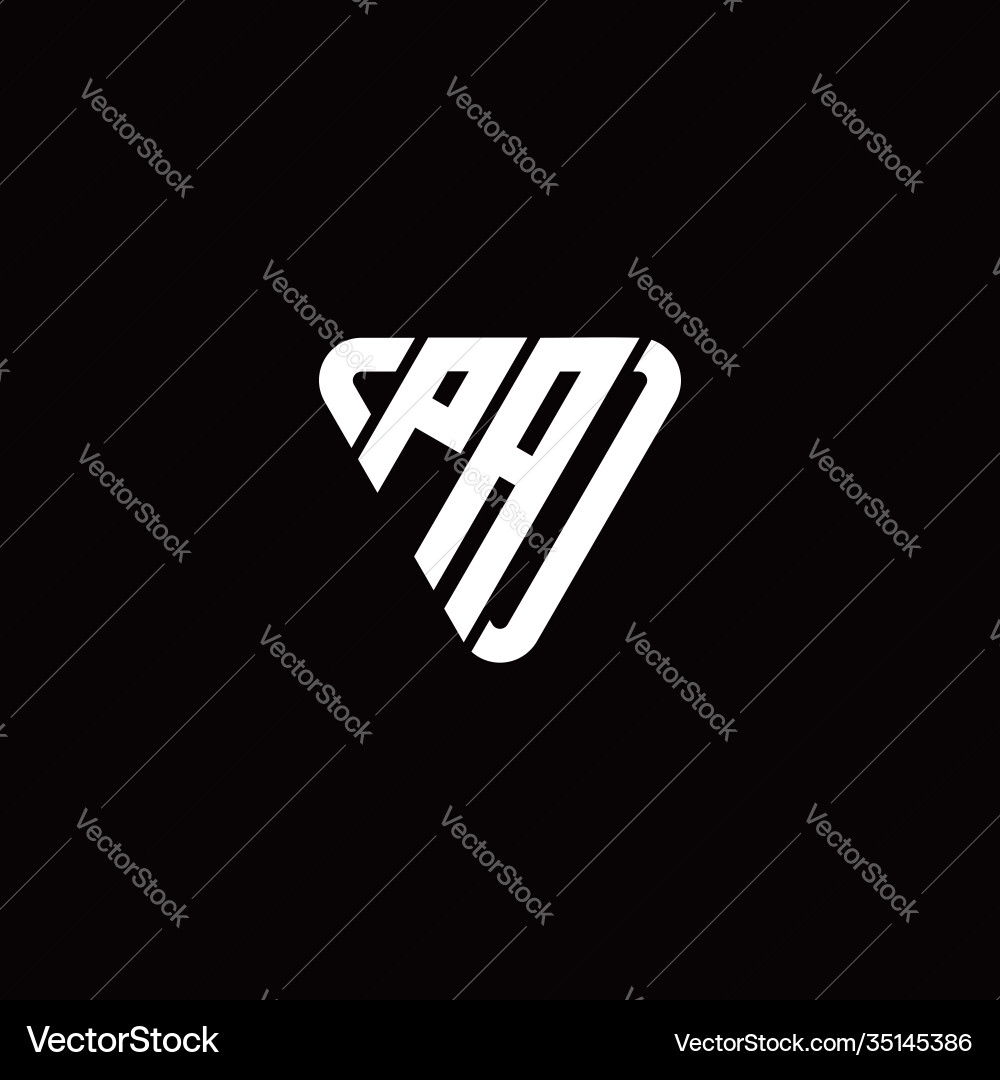 Initial letter p a linked triangle design logo Vector Image