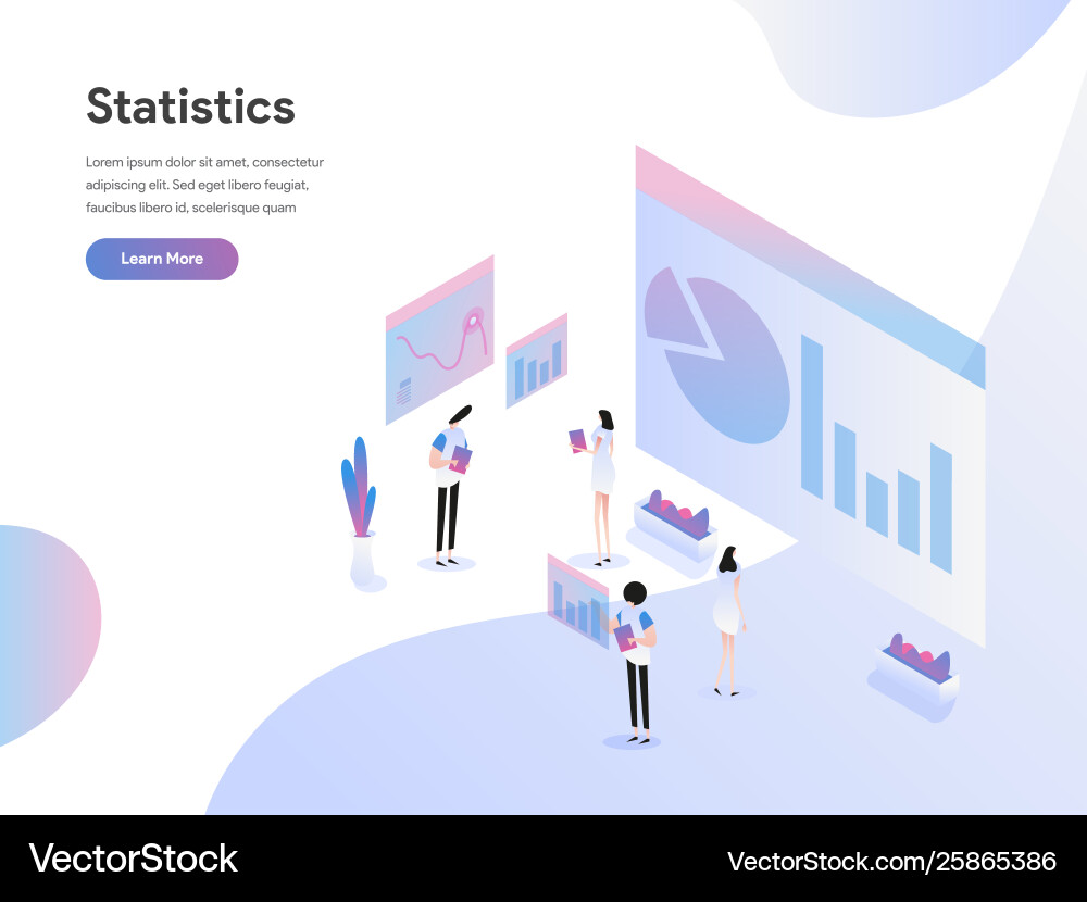 Landing page template data statistics Landing page template data statistics Vector Image