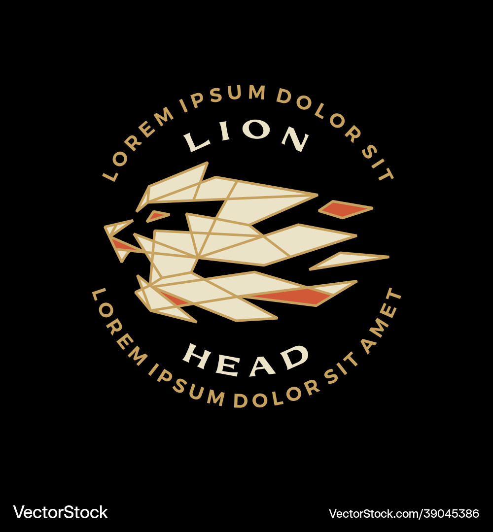 Lion head geometric badge t shirt tee merch logo Lion head geometric badge t shirt tee merch logo vector image
