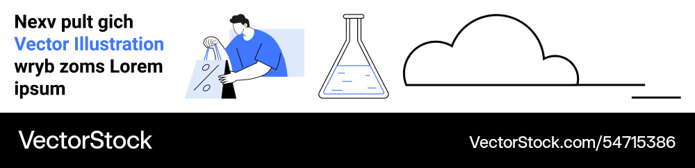 Researcher analyzing data lab flask with solution Researcher analyzing data lab flask with solution vector image