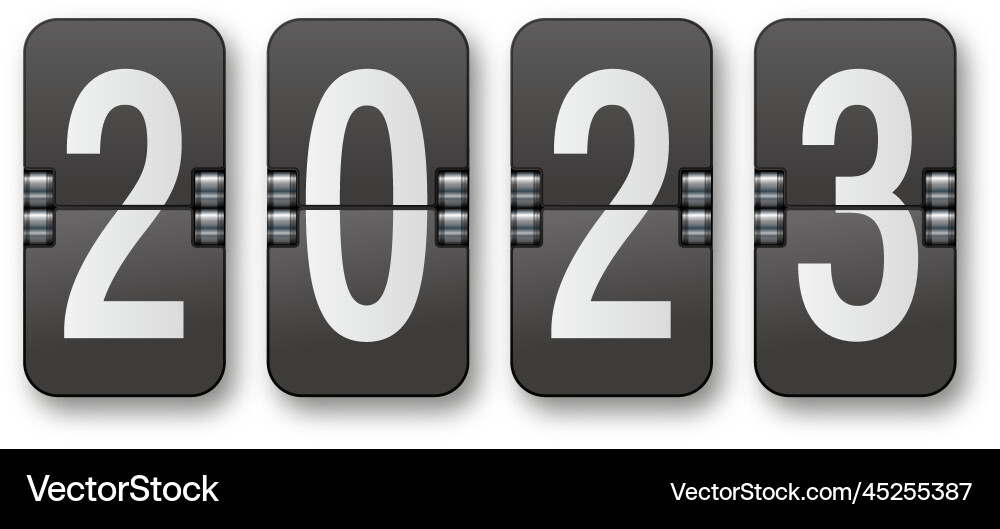 2023 Countdown-Timer mit verschiedenen Zahlen Vektorbild