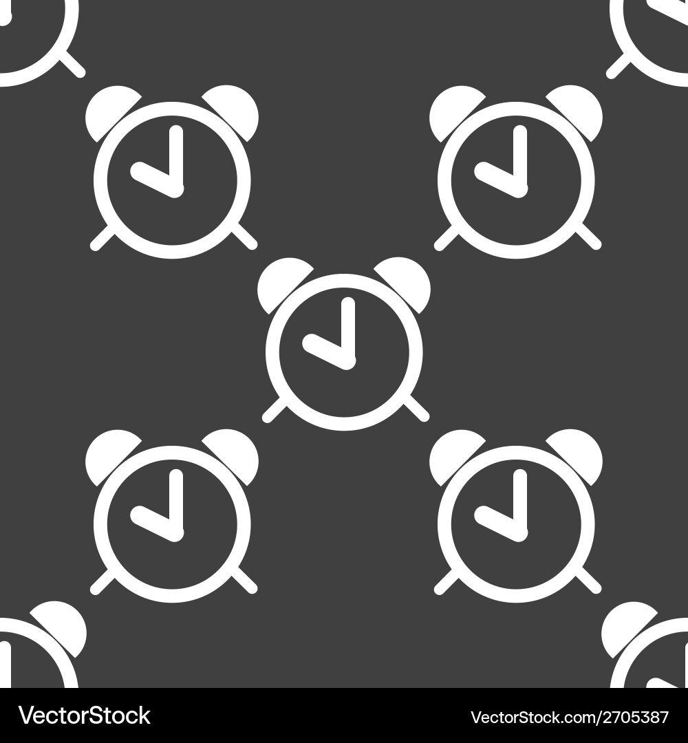 Alarm clock web icon flat design seamless pattern Vector Image