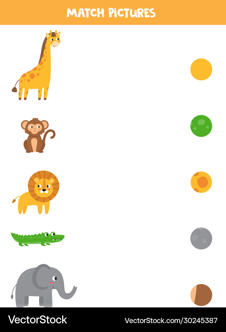 Animal Pattern Matching Game Vector Image