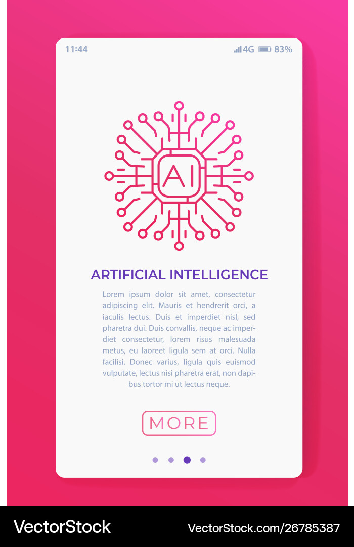 Artificial intelligence ai in mobile app Vector Image