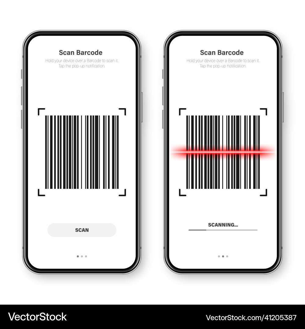 Barcode scanner reader app for smartphone Barcode scanner reader app for smartphone vector image