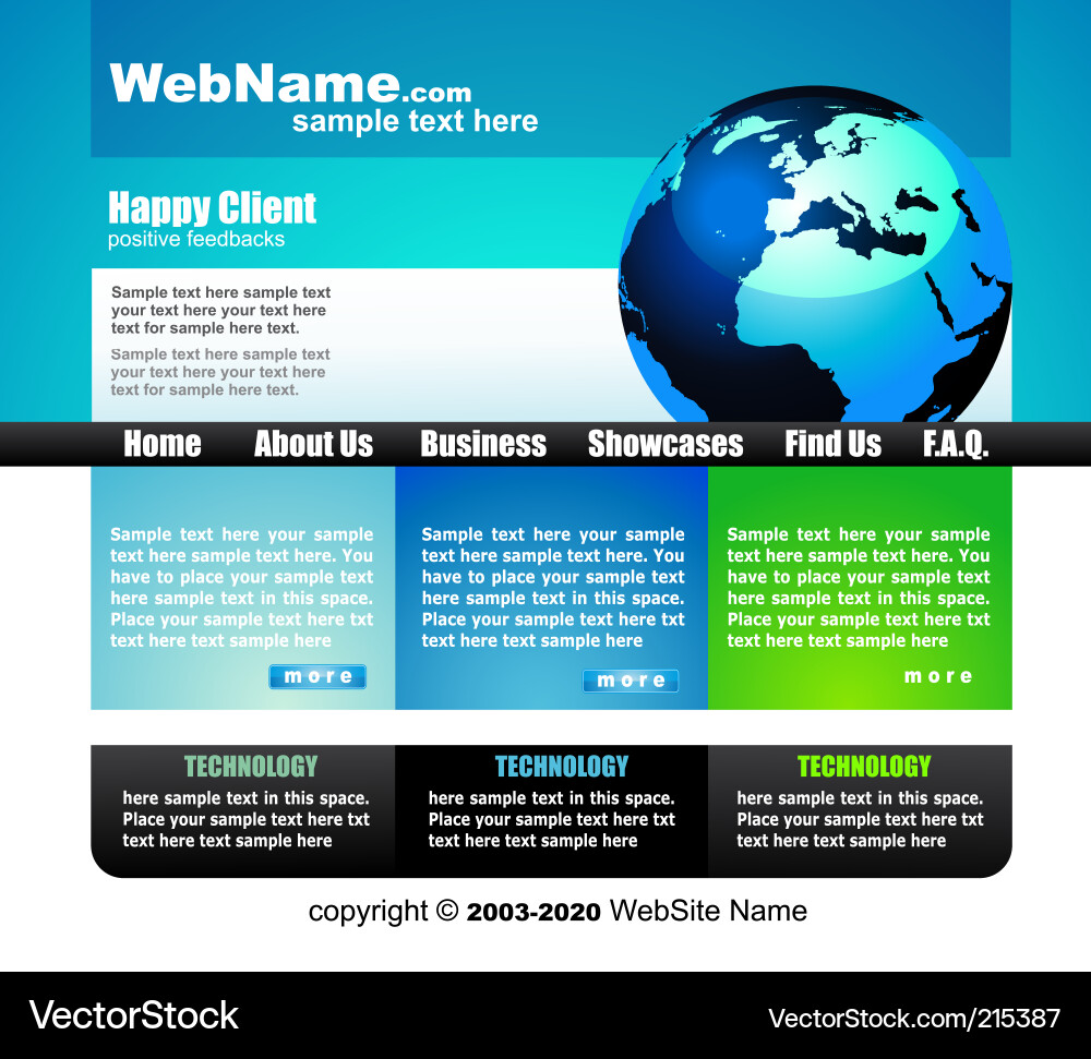 Business website template vector image