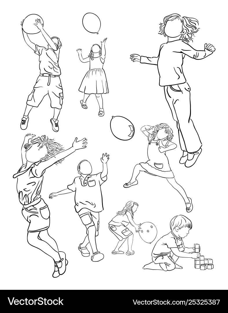 Childline Art - Kids Jumping vector image