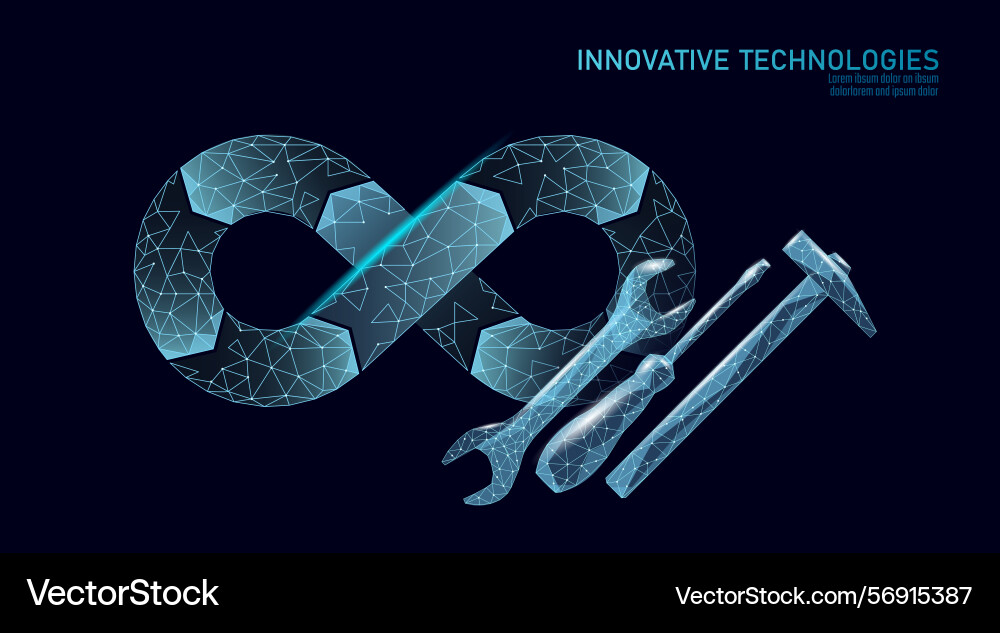 Devops infinity loop concept with tools Devops infinity loop concept with tools vector image