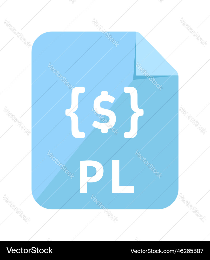 File formats icon pl perl Vector Image