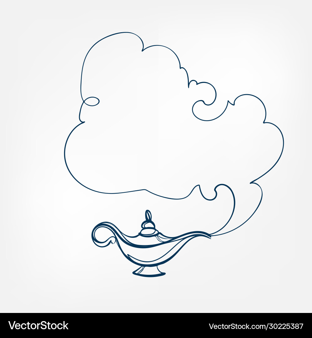 Gin lamp one line design element isolated Gin lamp one line design element isolated Vector Image