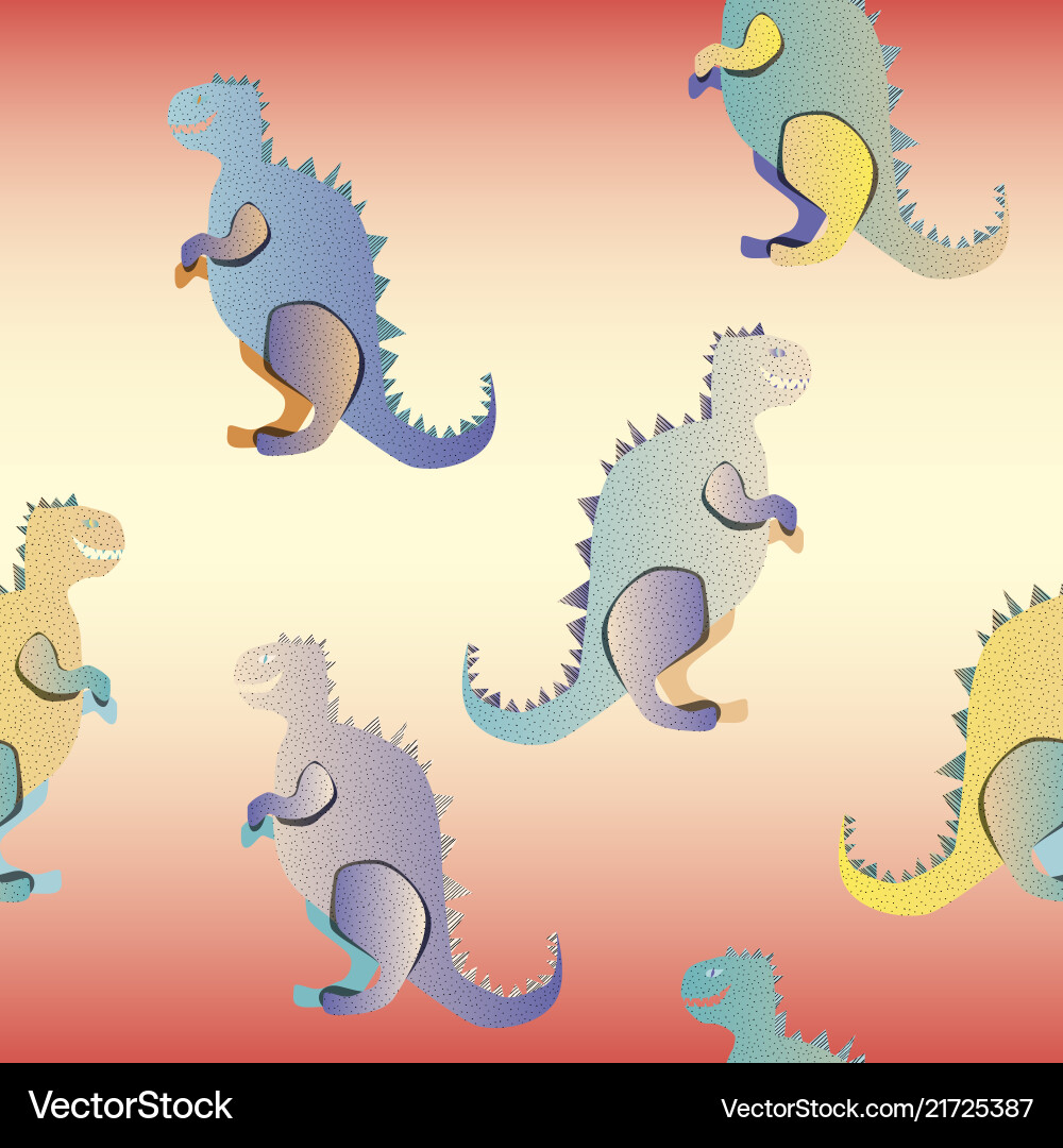 Gradient dinosaurs on the red background Gradient dinosaurs on the red background vector image