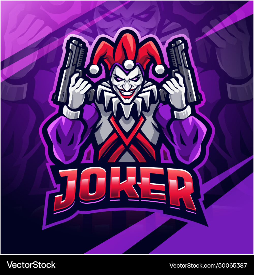 Joker esport mascot logo design vector image