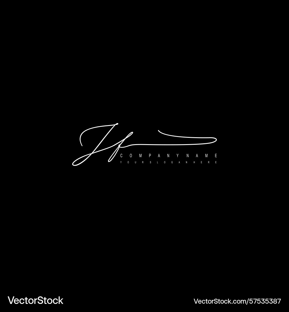 Minimal signature logo design with jf initials Vector Image