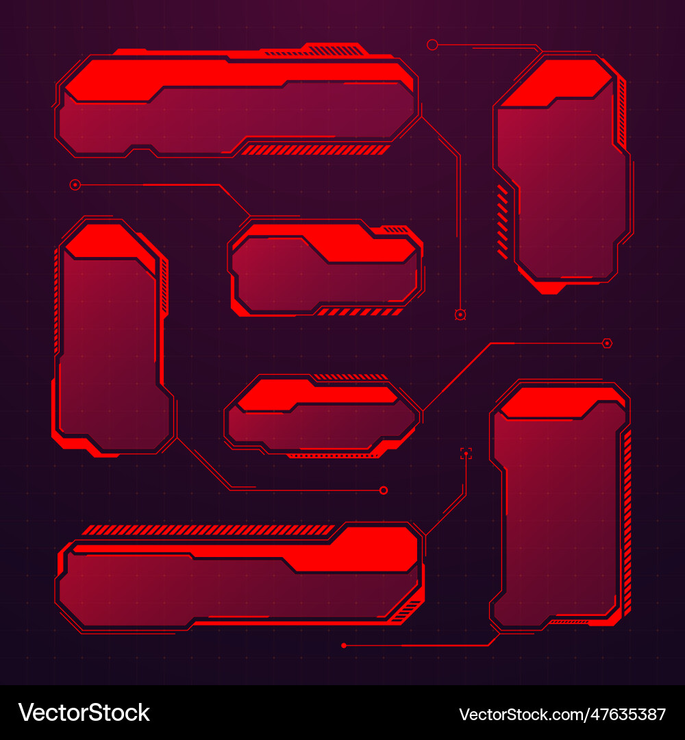 Red futuristic hud or ui elements sci-fi user Red futuristic hud or ui elements sci-fi user vector image