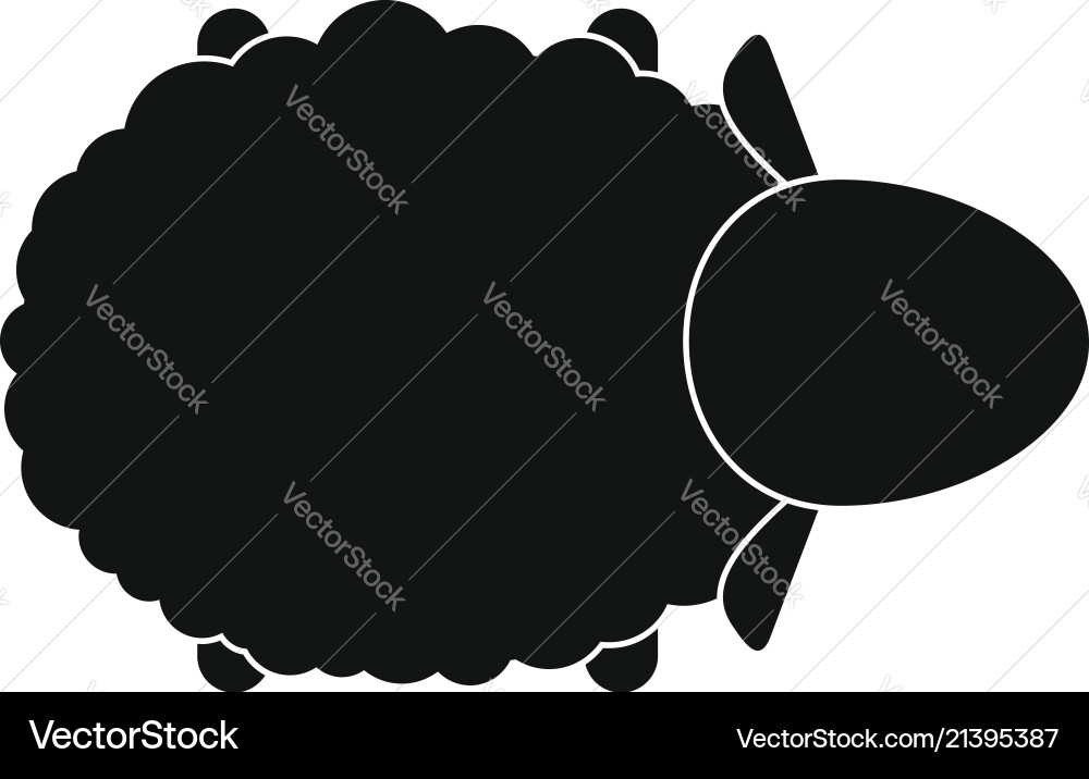 Sheep air view icon simple style vector image