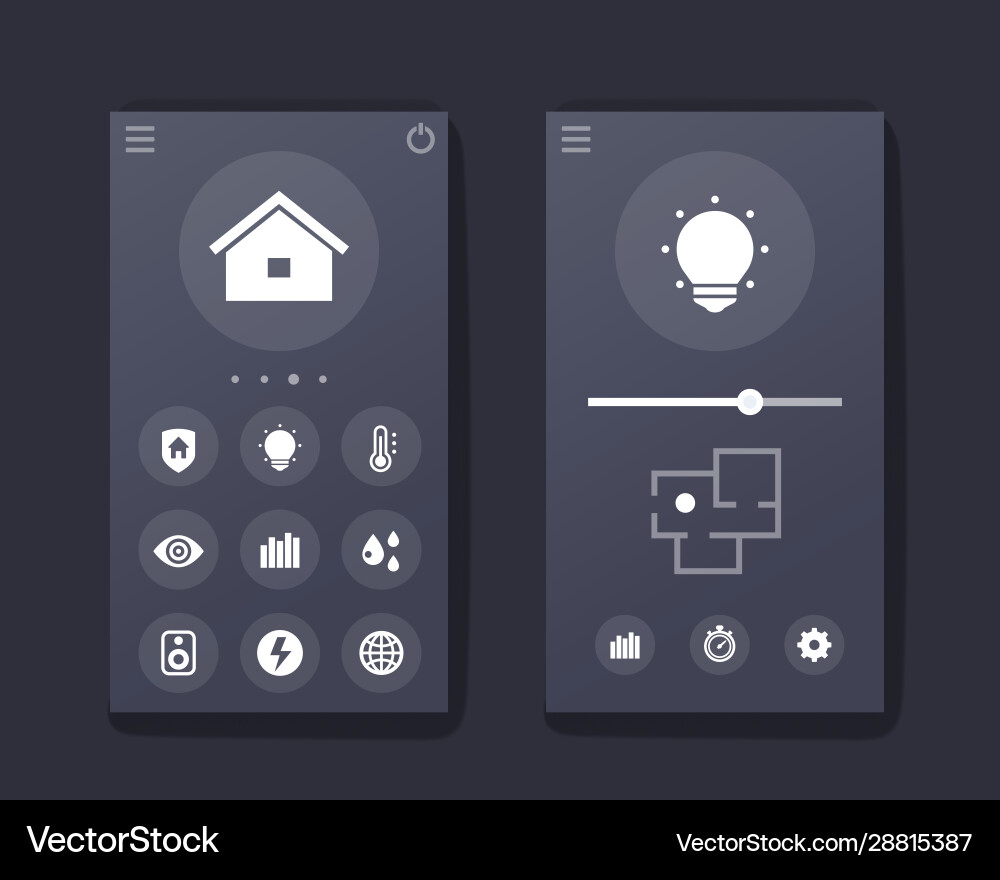 Smart house app interface mobile ui Vector Image